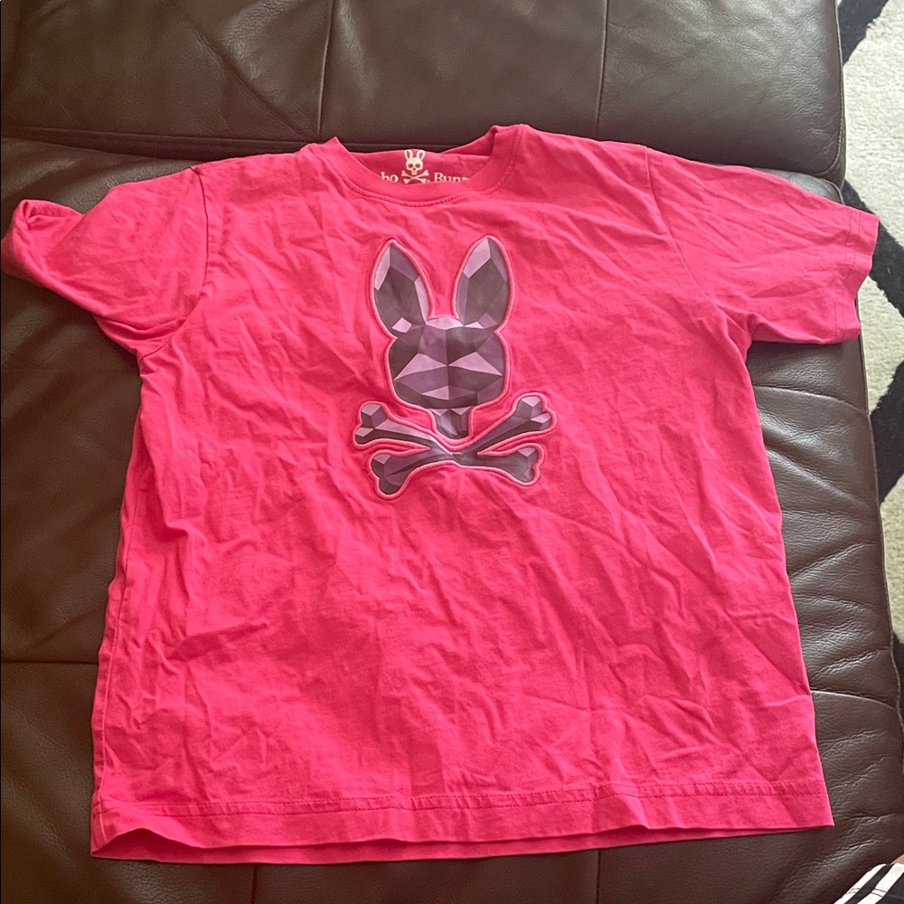 Psycho Bunny Pink Kids T-Shirt with Graphic